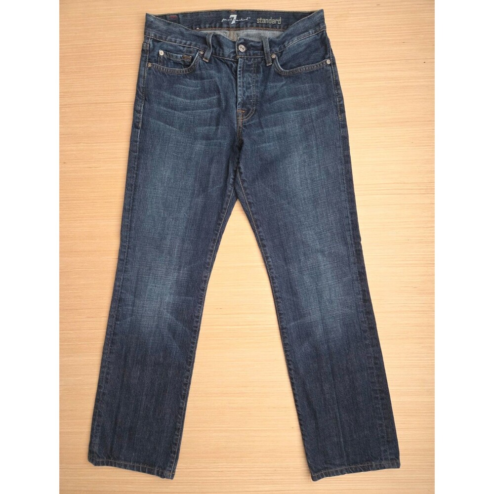 7 For All Mankind Standard Straight Leg Jeans Mens 29x30 Medium Wash Blue Preppy